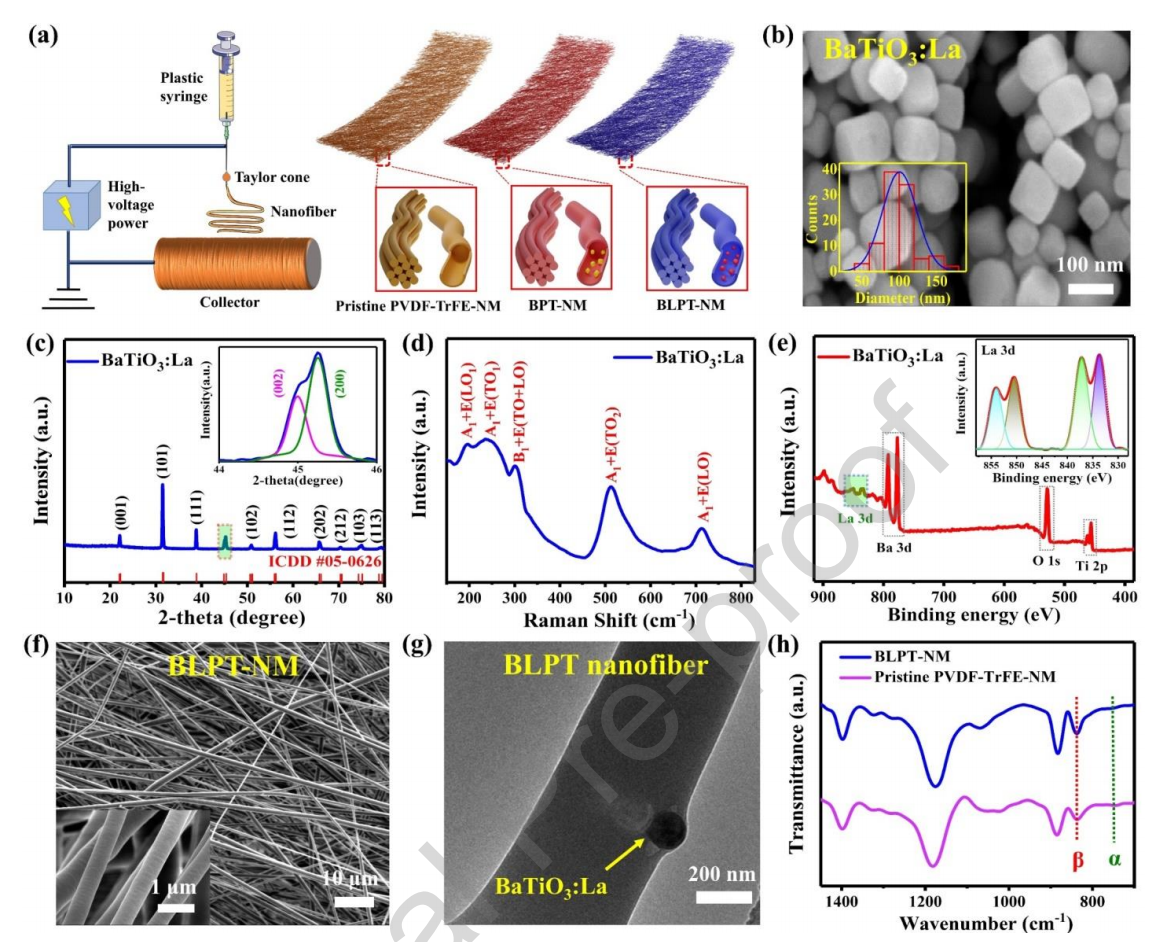 河南大学光伏材料省重点实验室王新Nano Energy：基于BaTiO3:La嵌入纳米纤维膜开发高性能摩擦电纳米发电机，用于能量收集和无线电力传输
