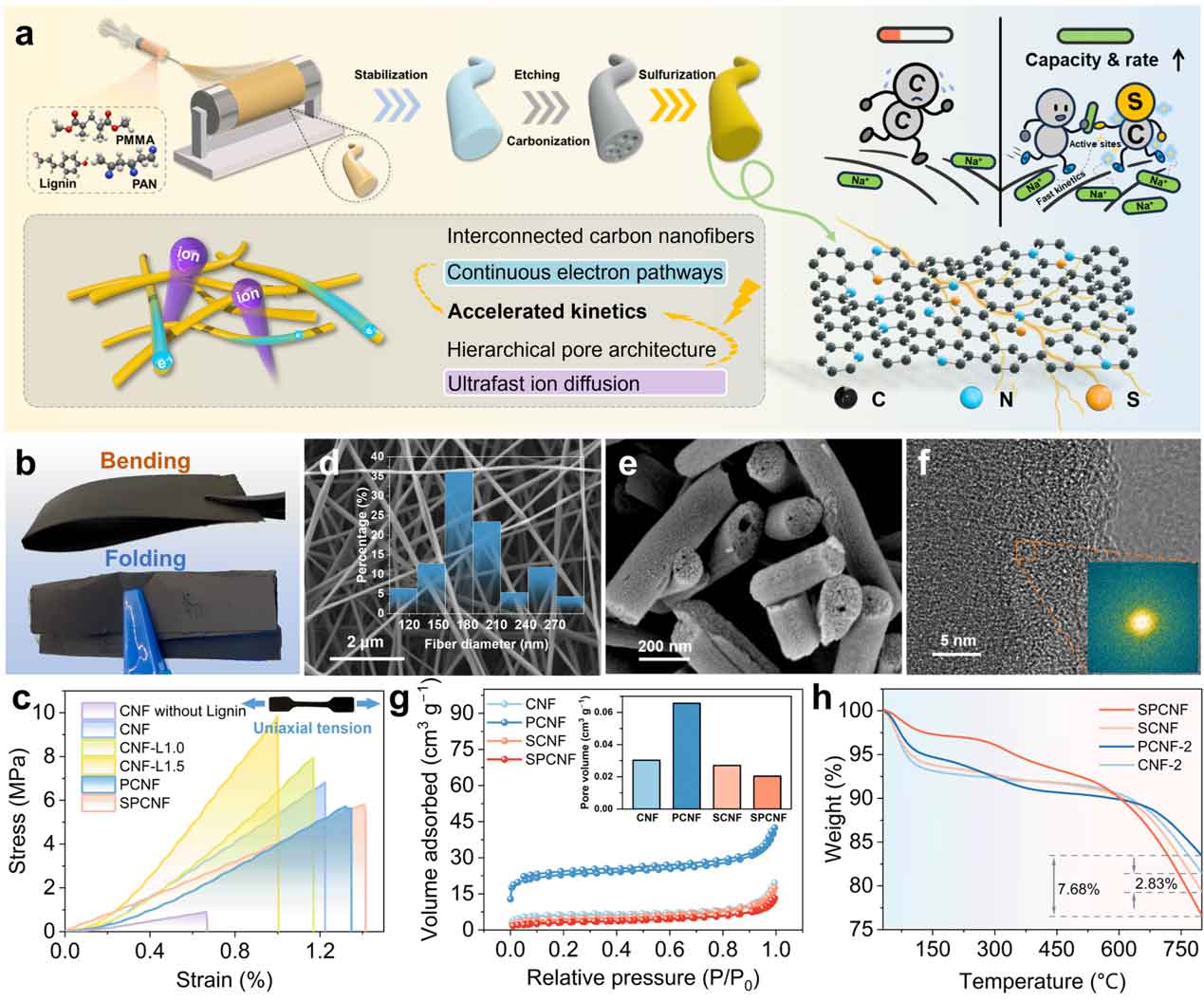 四川大学何亮&清华大学深研院李宝华Adv. Funct. Mater.：结构调控与异质掺杂的柔性自支撑碳负极，实现超快钠离子存储